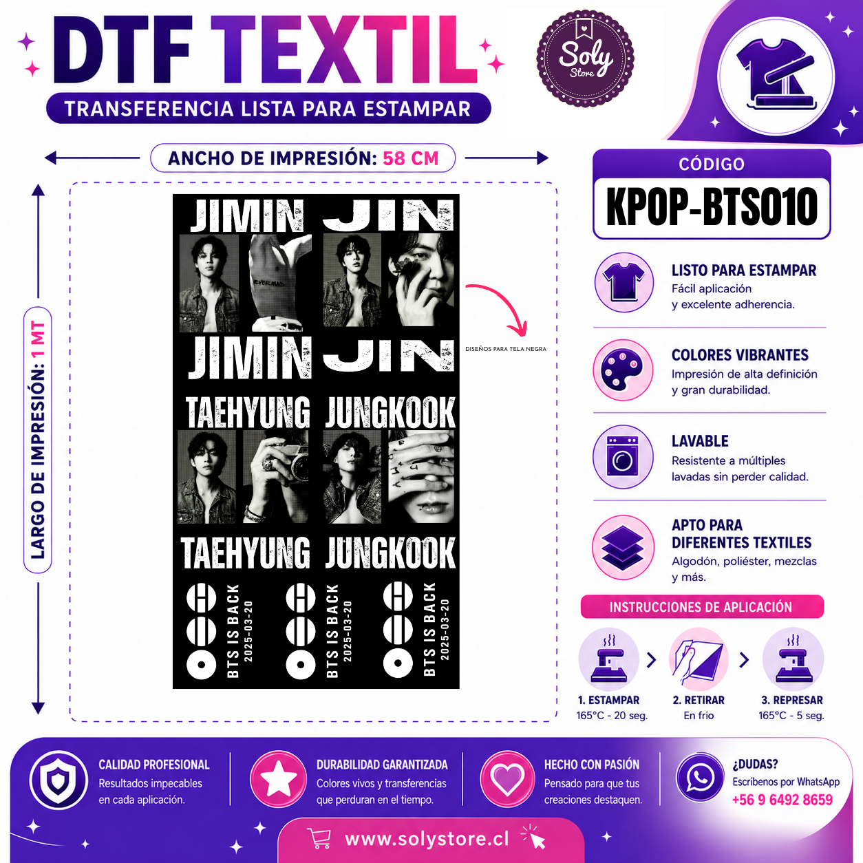 DTF TEXTIL - KPOP - #KPOP-BTS010