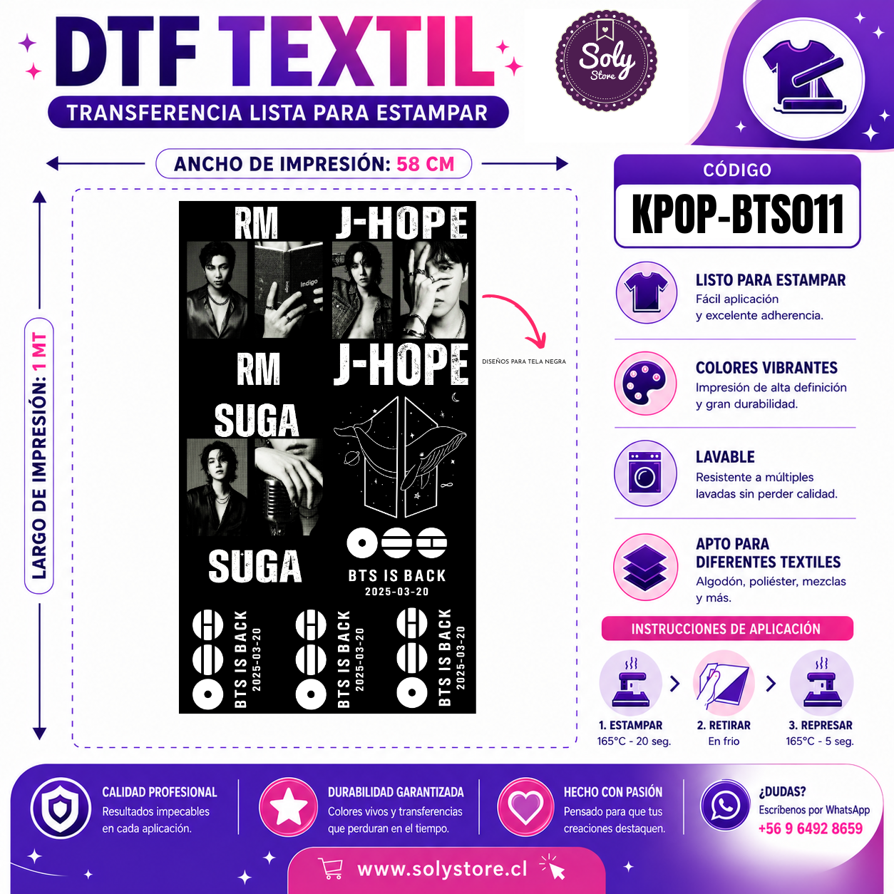 DTF TEXTIL - KPOP - #KPOP-BTS011