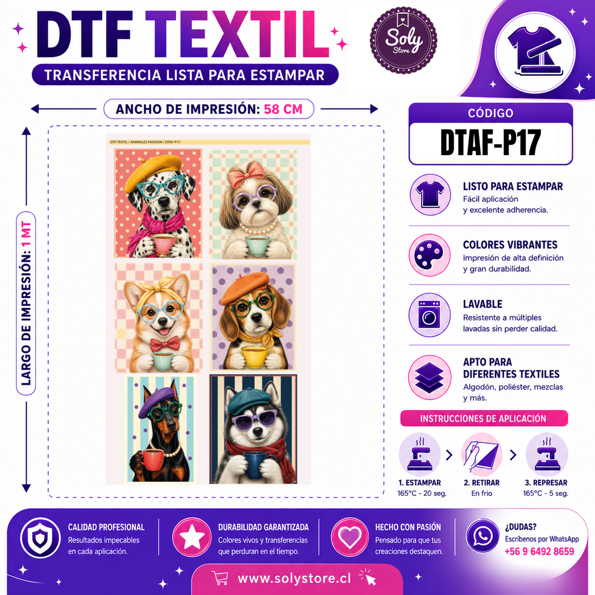 DTF Textil Animales Fashion 58x100 cm – DTAF-P17