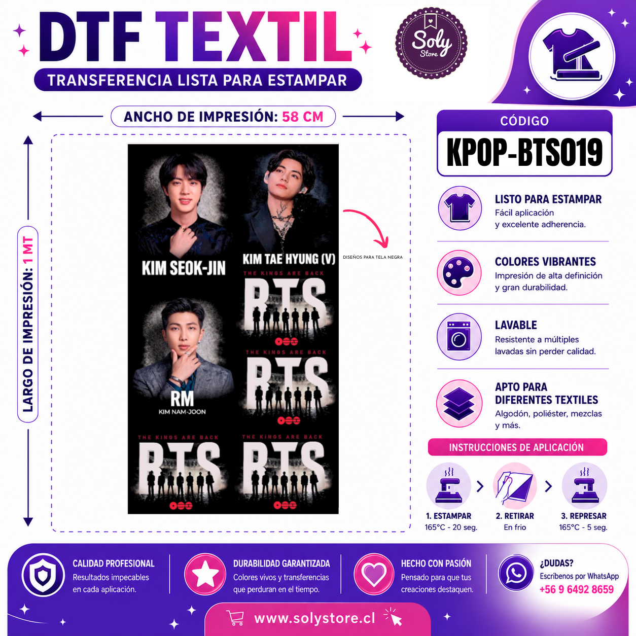 DTF TEXTIL - KPOP - #KPOP-BTS019