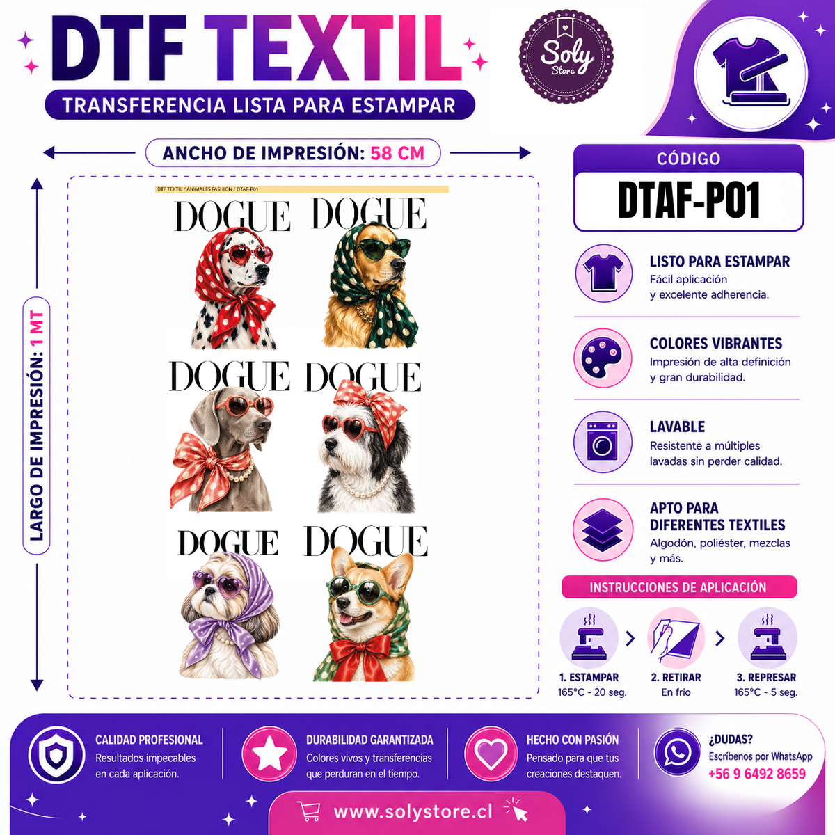 DTF Textil Animales Fashion 58x100 cm – DTAF-P01