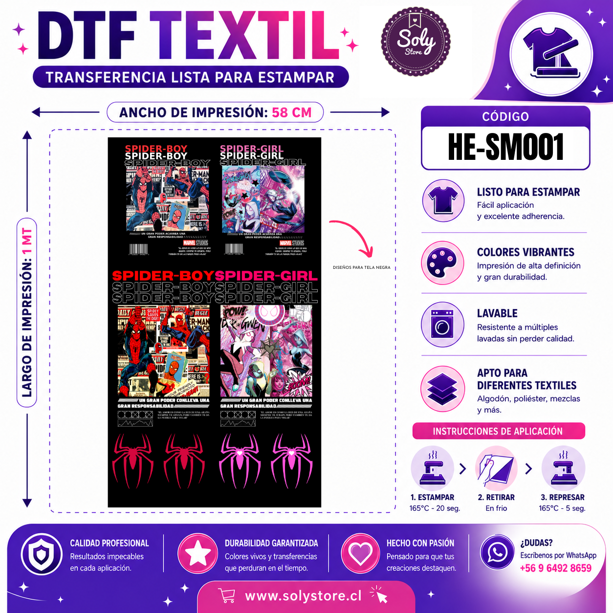 DTF TEXTIL - HEROES - #HE-SM001