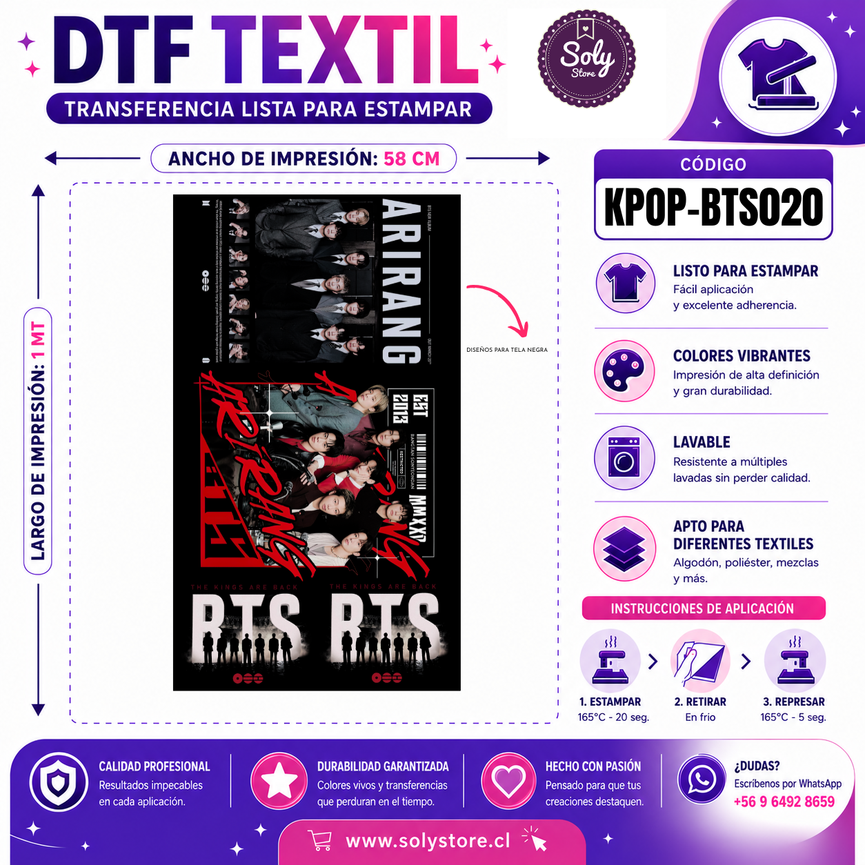 DTF TEXTIL - KPOP - #KPOP-BTS020