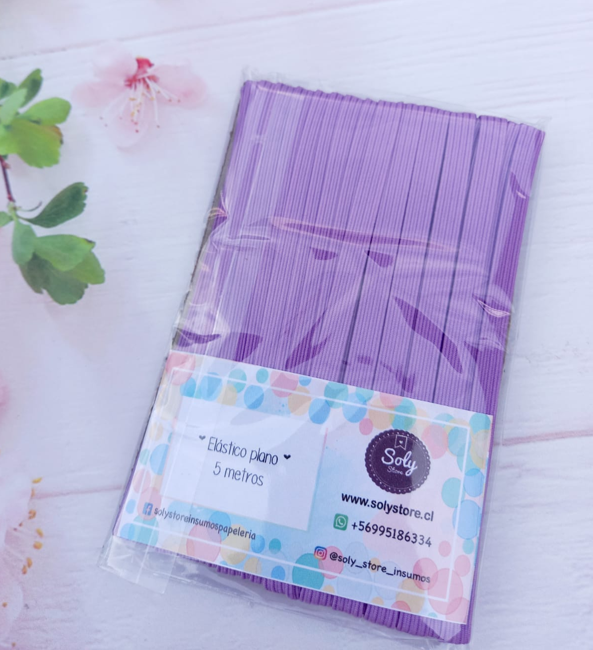 Elástico plano 5mt - Lila #12