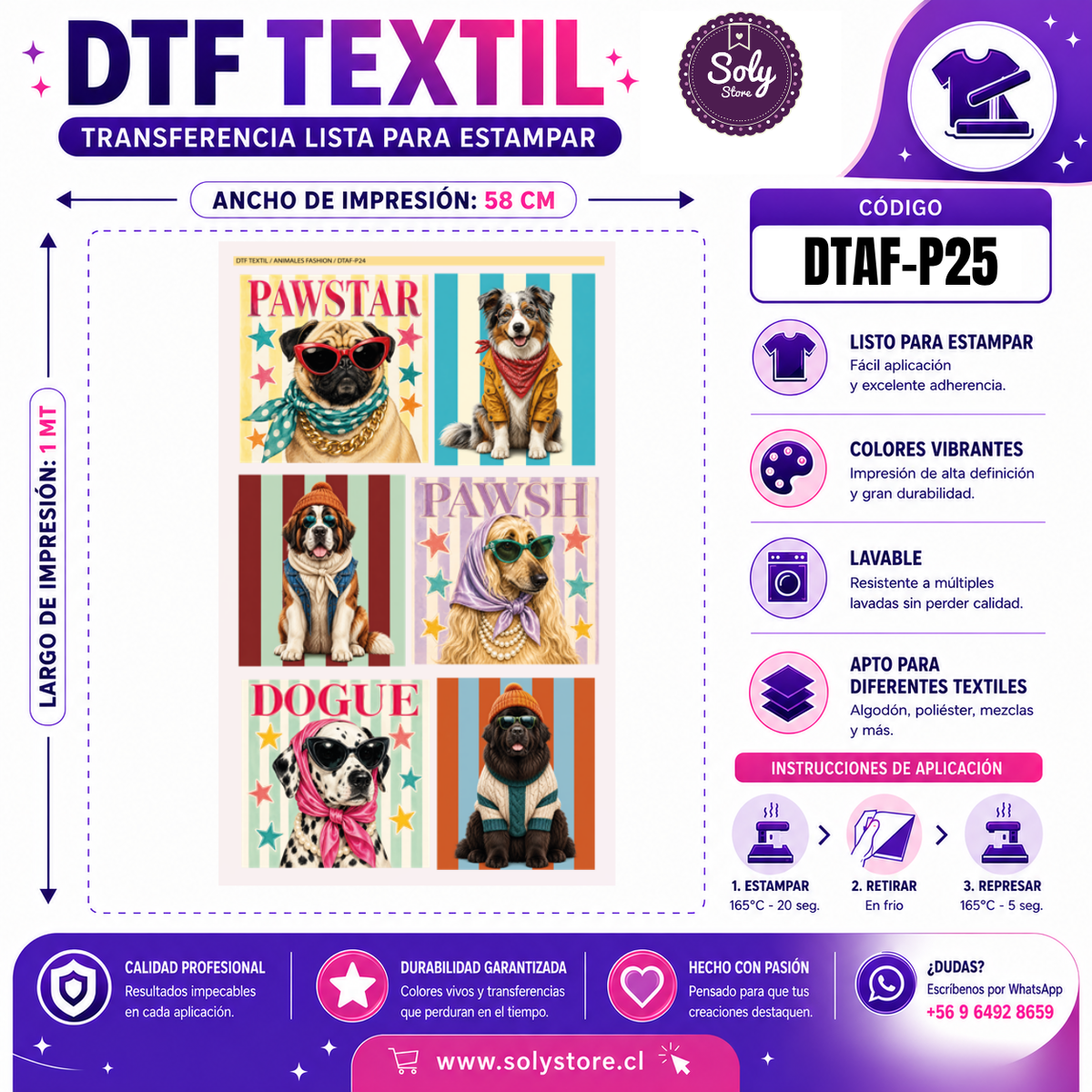 DTF Textil Animales Fashion 58x100 cm – DTAF-P25