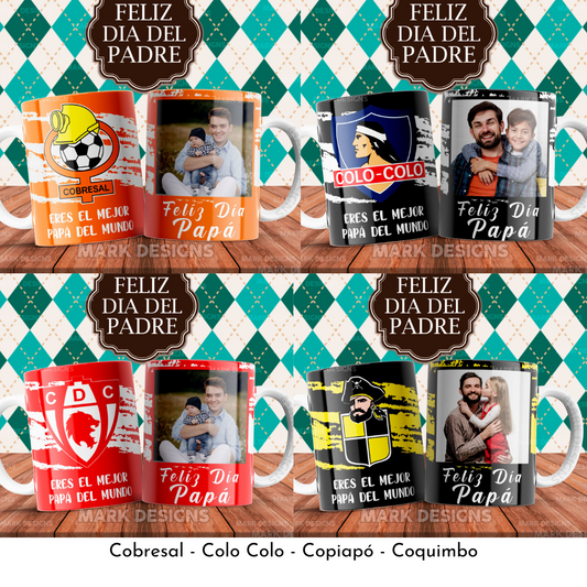 *Archivo Digital* Plantilla tazas día del padre fútbol Chileno