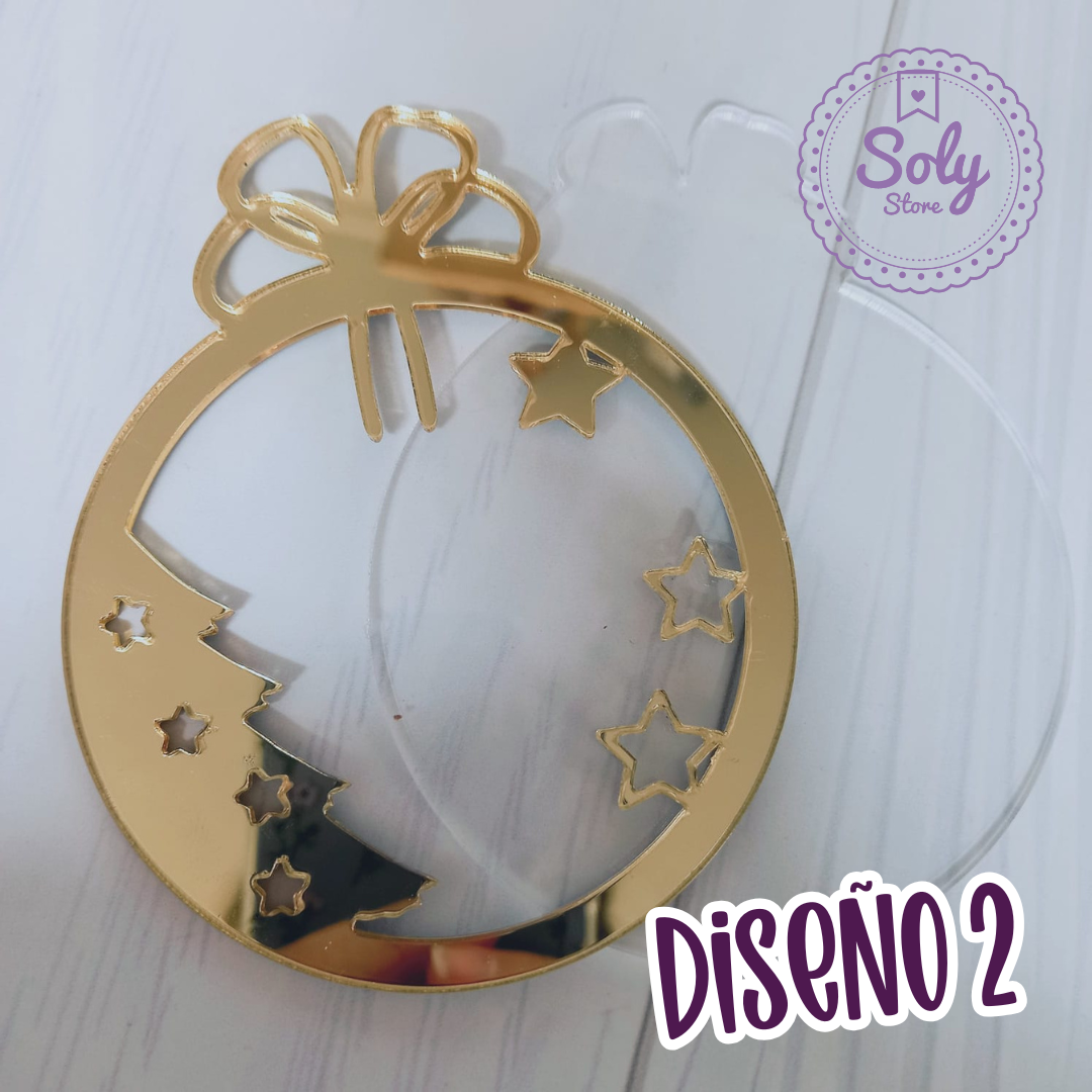 Esfera Navidad doble Capa - 12un DISEÑO 2