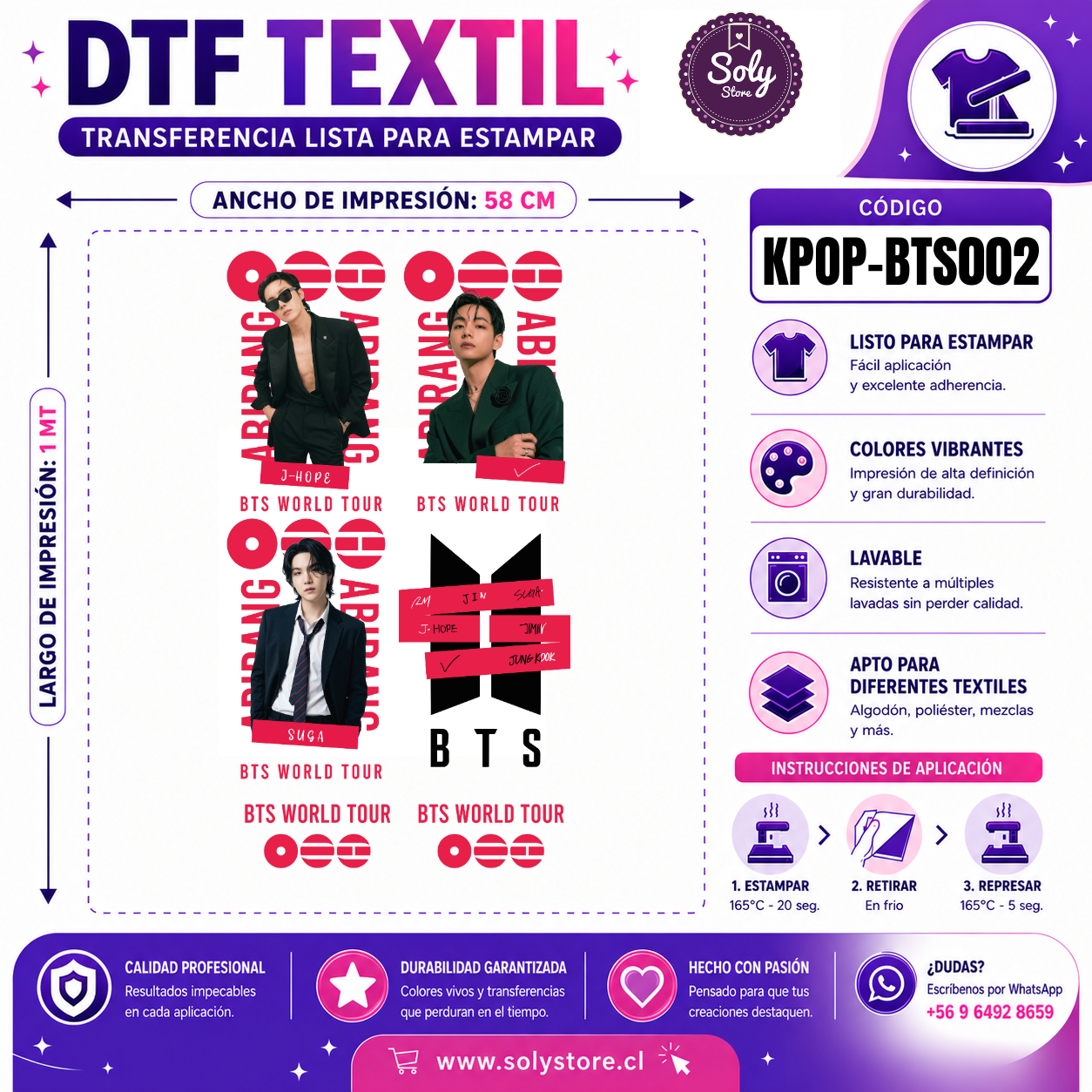 DTF TEXTIL - KPOP - #KPOP-BTS002