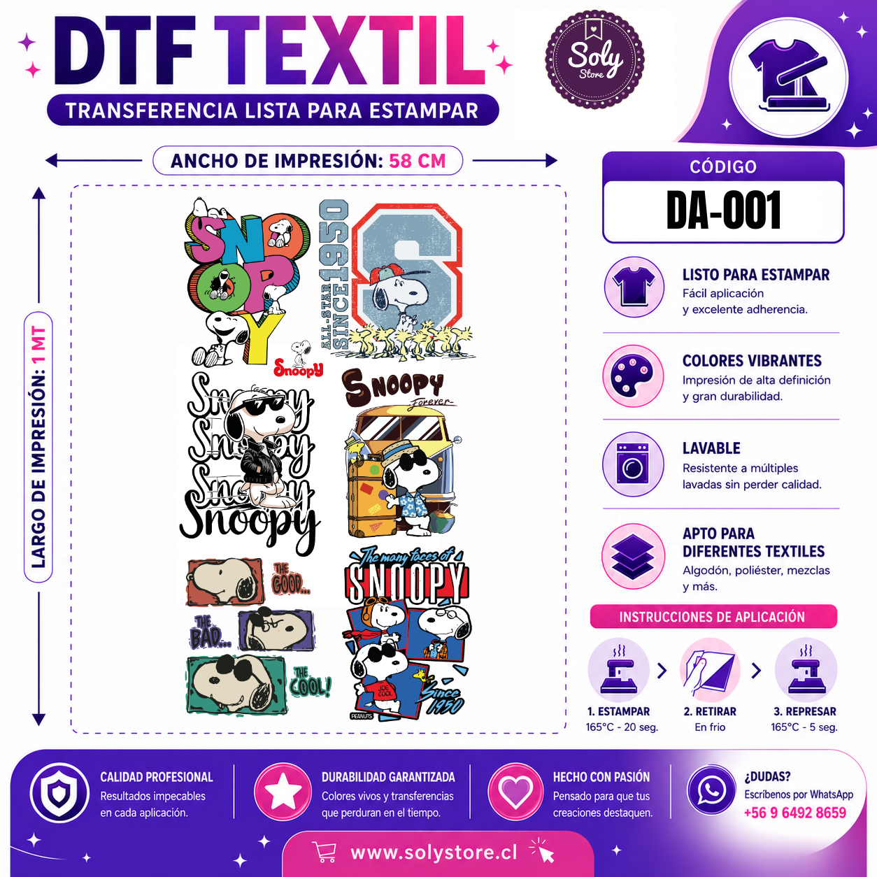 DTF TEXTIL - DIBUJOS ANIMADOS - #DA001