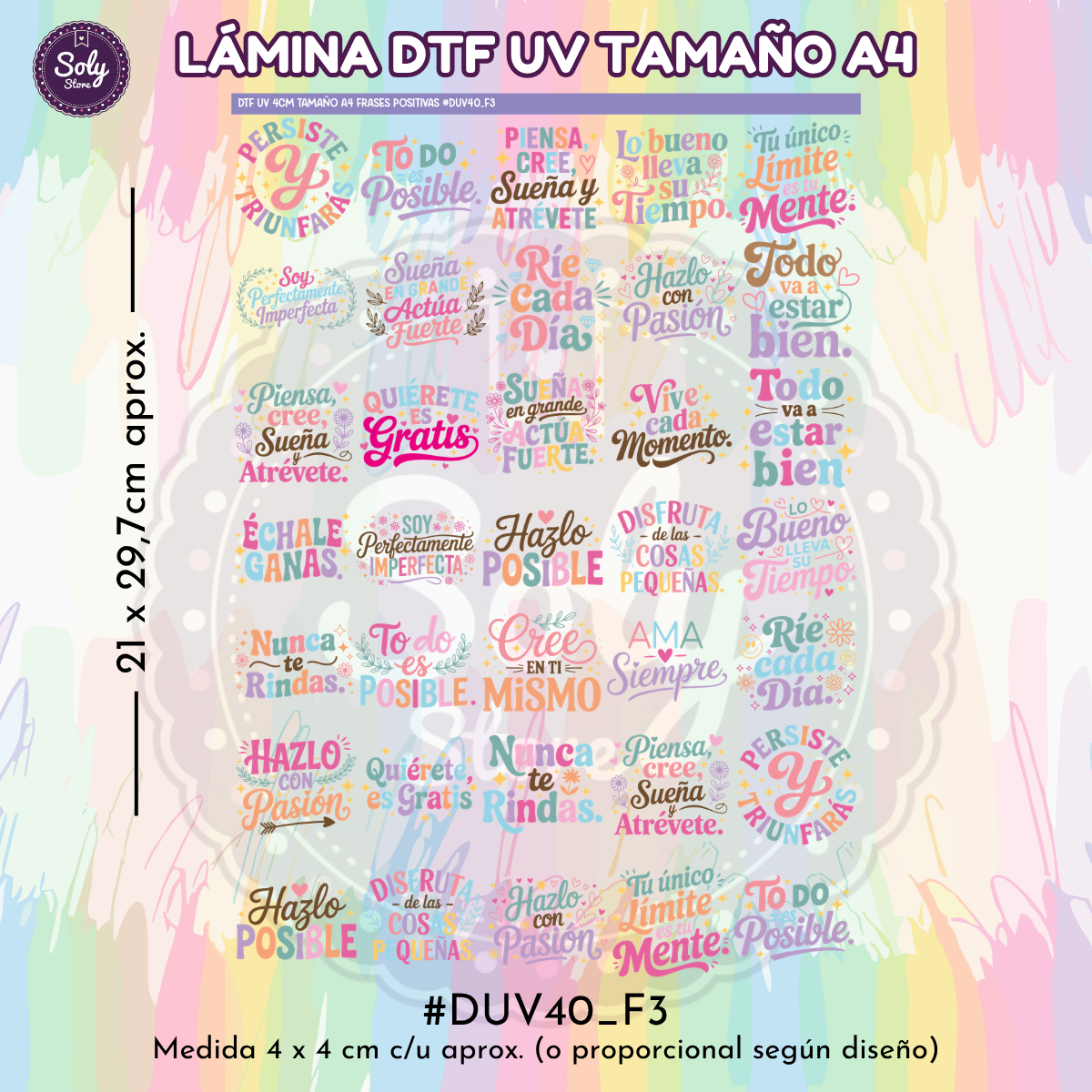 DTF UV FRASES POSITIVAS / MOTIVACIONALES #DTFUV40_F3