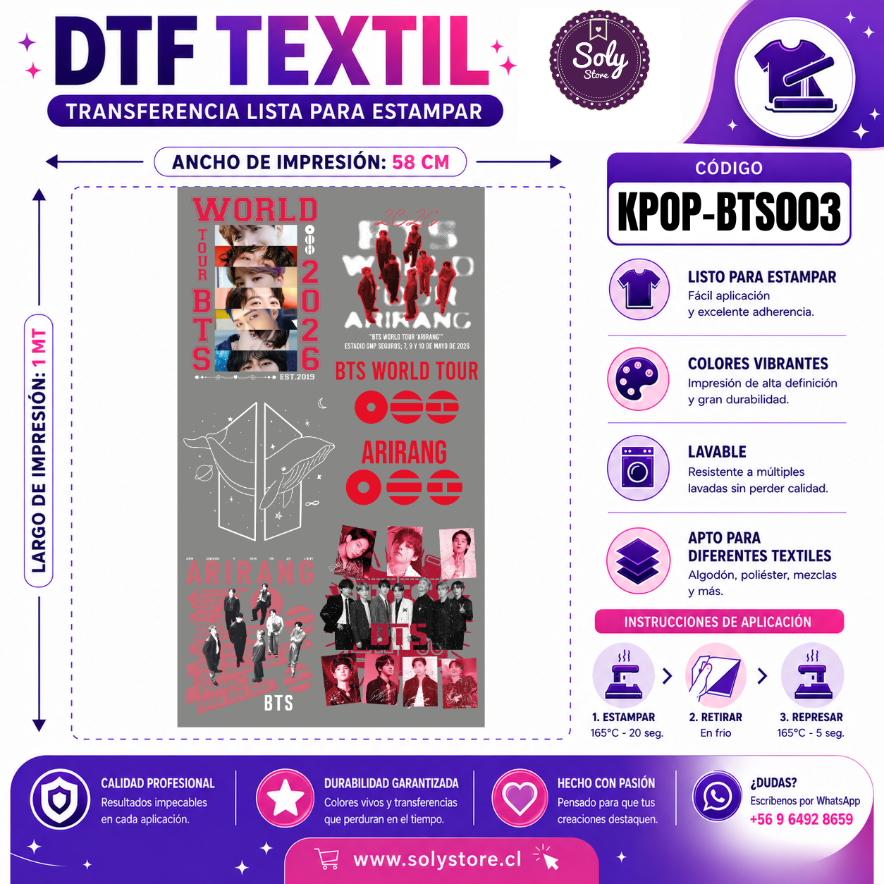 DTF TEXTIL - KPOP - #KPOP-BTS003