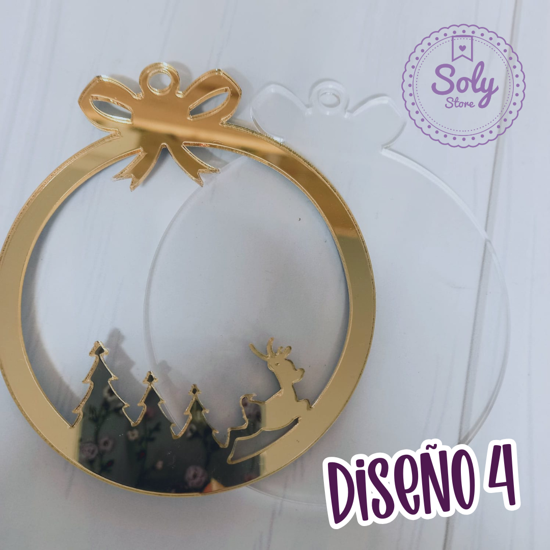 Esfera Navidad doble Capa - 12un DISEÑO 4