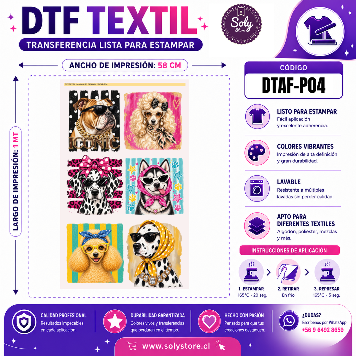 DTF Textil Animales Fashion 58x100 cm – DTAF-P04