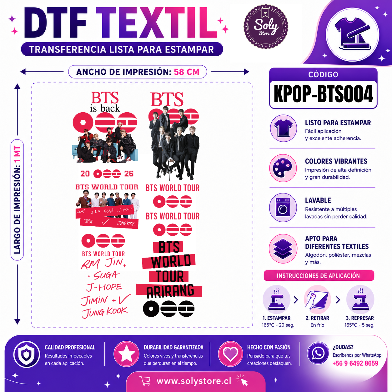 DTF TEXTIL - KPOP - #KPOP-BTS004