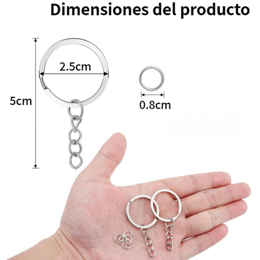 Pack 50 Llaveros Acrílicos redondo TRANSPARENTE 5cm Sublimación