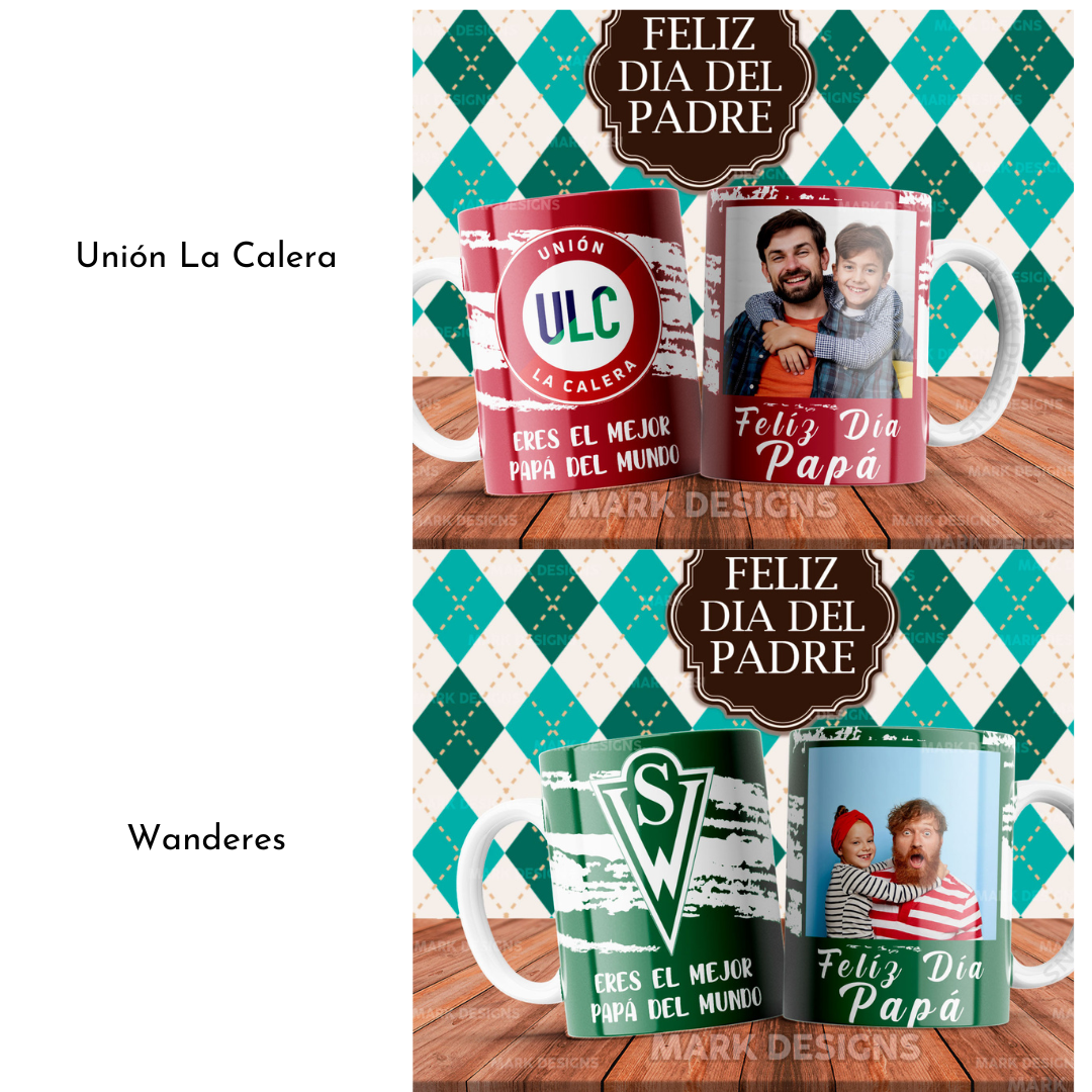 *Archivo Digital* Plantilla tazas día del padre fútbol Chileno