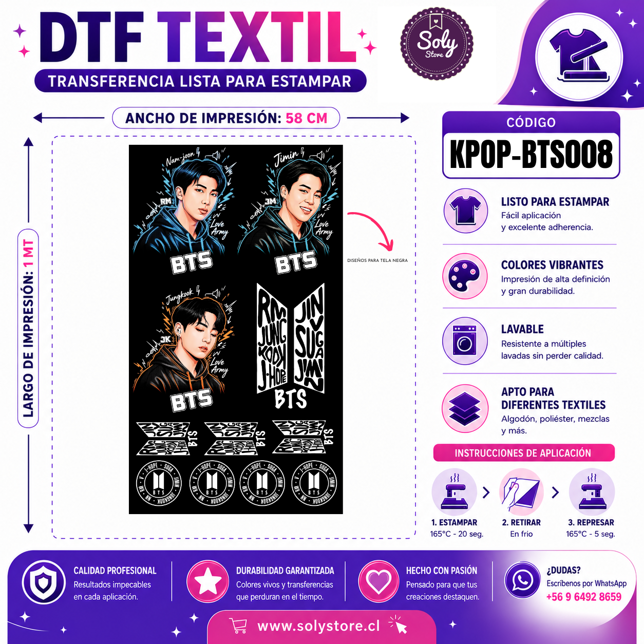 DTF TEXTIL - KPOP - #KPOP-BTS008
