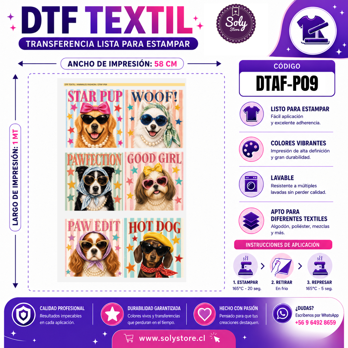 DTF Textil Animales Fashion 58x100 cm – DTAF-P09