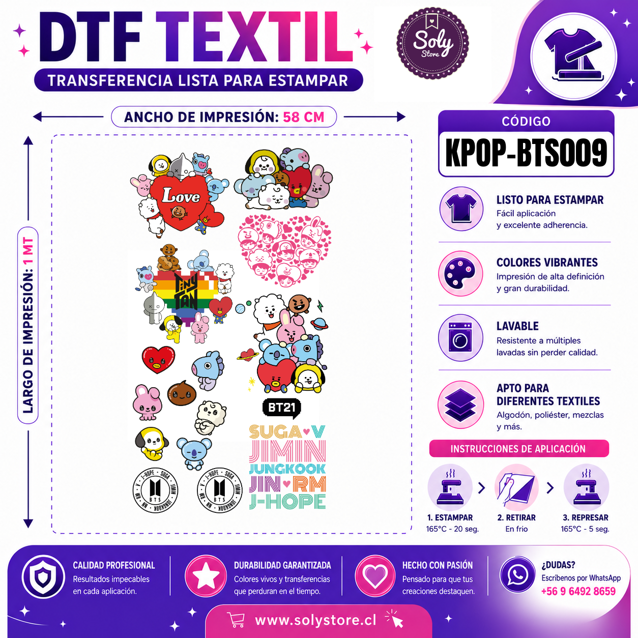 DTF TEXTIL - KPOP - #KPOP-BTS009