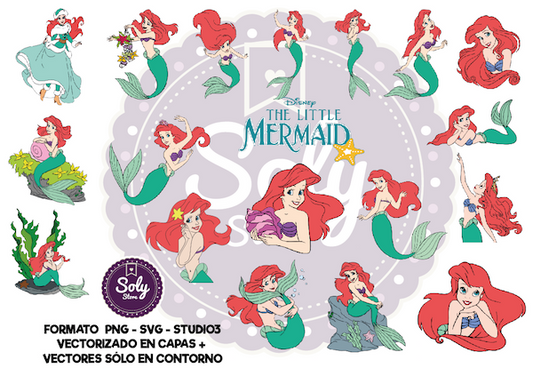 Vectores La Sirenita en capas