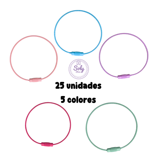 Argolla tipo alambre mix colores