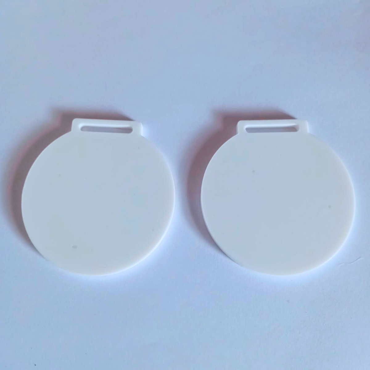 Medallas acrílico blanco sublimable 6cm - 100un