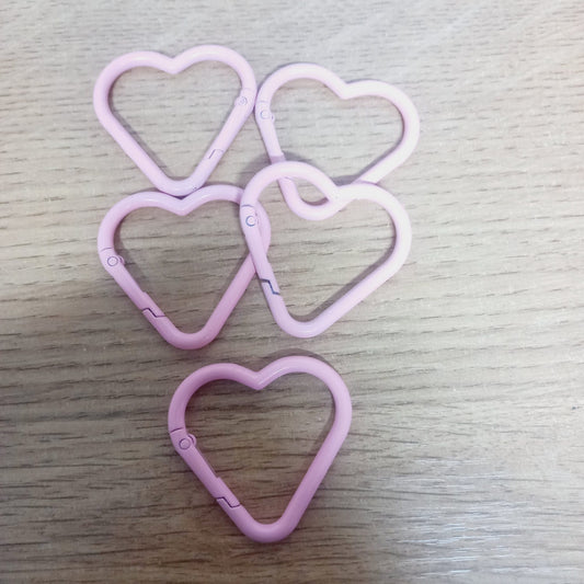 Mosquetón corazón Rosado 5un