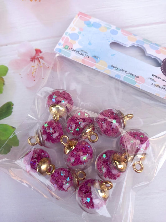 Dije esfera vidrio (10 un) diseño #10