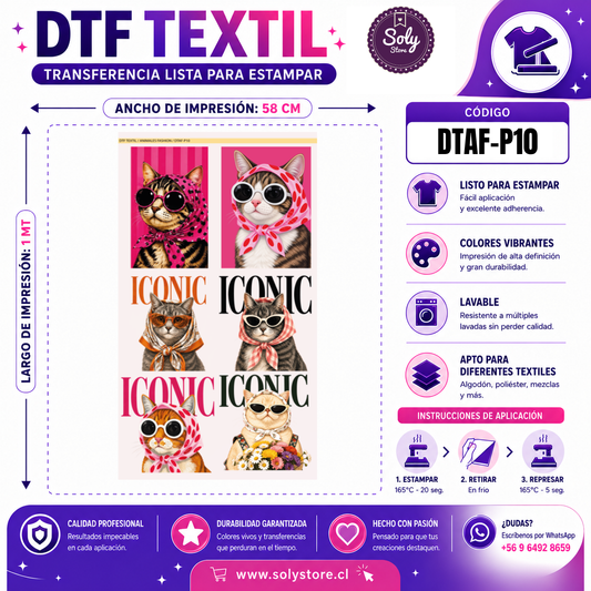 DTF Textil Animales Fashion 58x100 cm – DTAF-P10