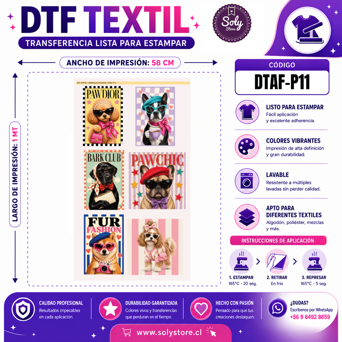 DTF Textil Animales Fashion 58x100 cm – DTAF-P11