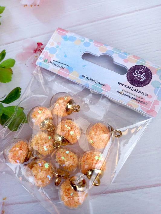 Dije esfera vidrio (10 un) diseño #12