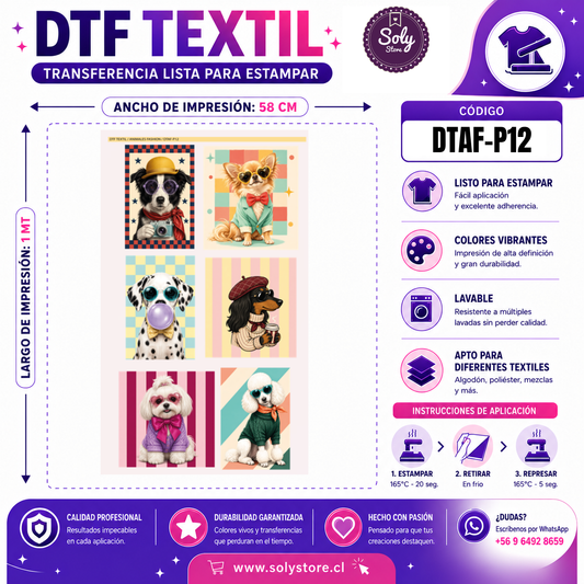 DTF Textil Animales Fashion 58x100 cm – DTAF-P12