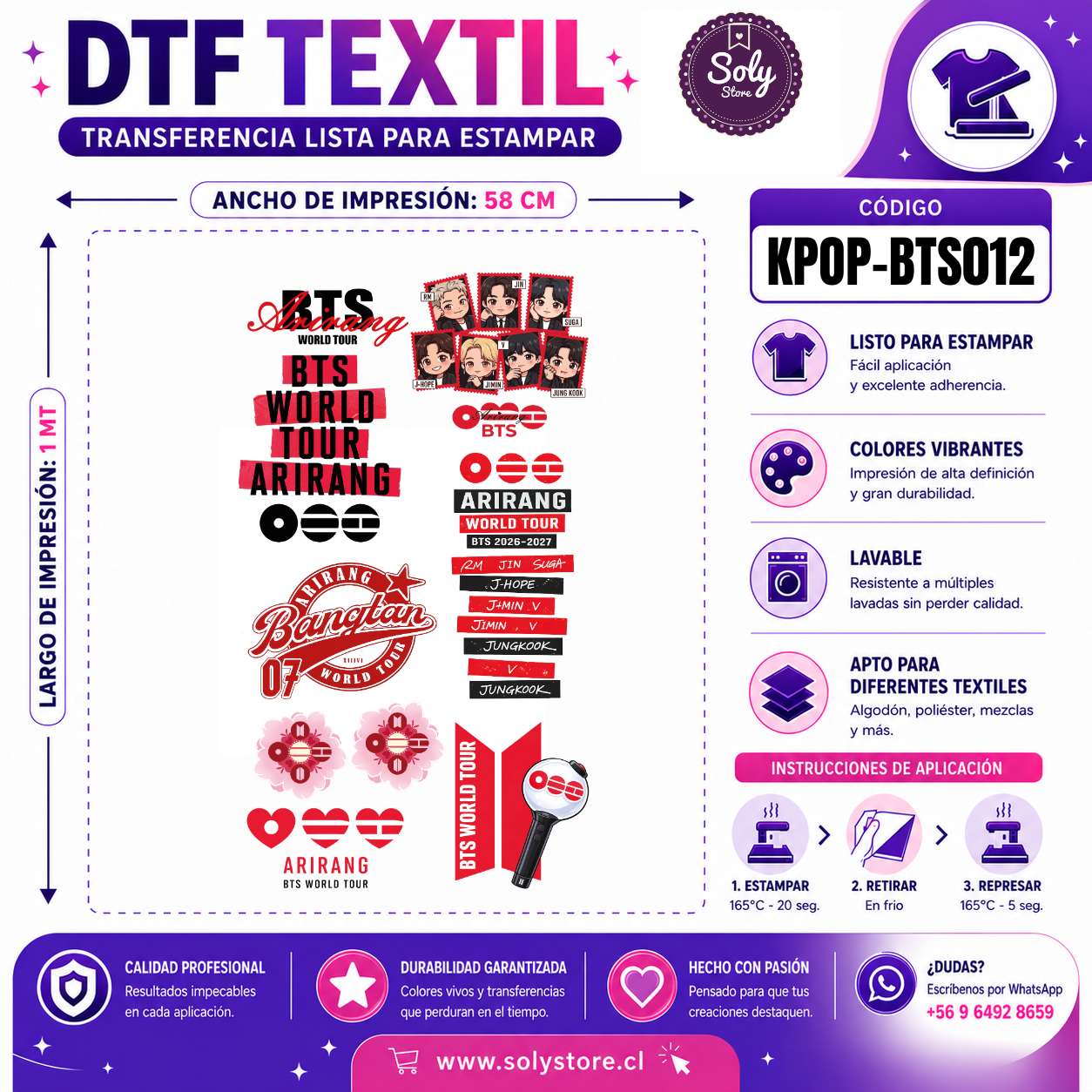 DTF TEXTIL - KPOP - #KPOP-BTS012