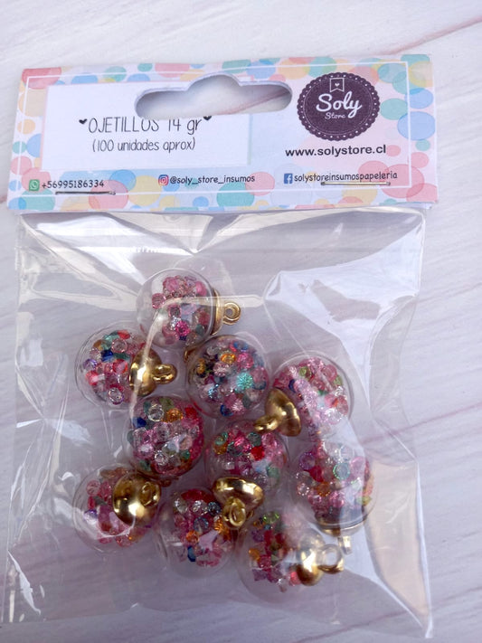 Dije esfera vidrio (10 un) diseño #13