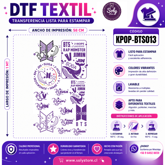 DTF TEXTIL - KPOP - #KPOP-BTS013