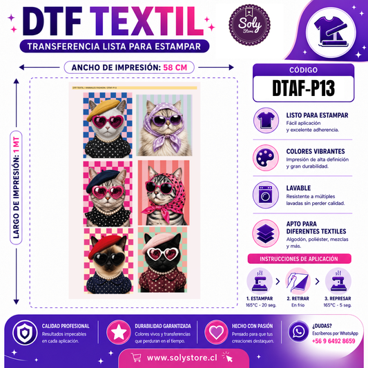 DTF Textil Animales Fashion 58x100 cm – DTAF-P13