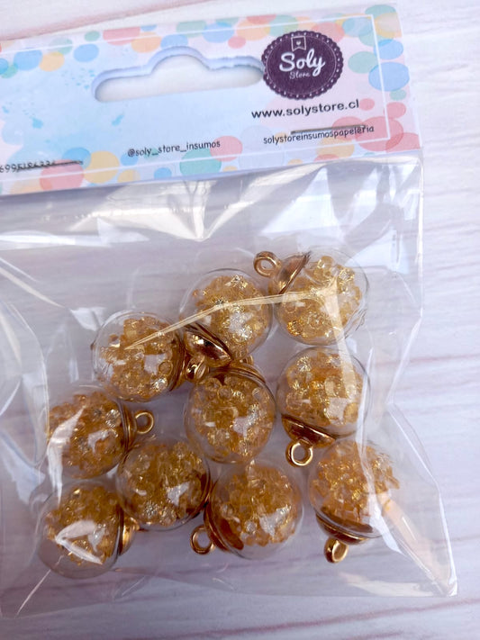 Dije esfera vidrio (10 un) diseño #14