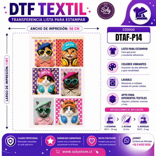 DTF Textil Animales Fashion 58x100 cm – DTAF-P14
