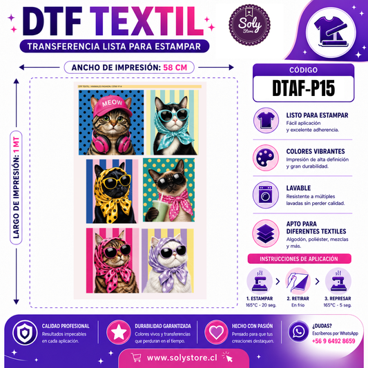 DTF Textil Animales Fashion 58x100 cm – DTAF-P15