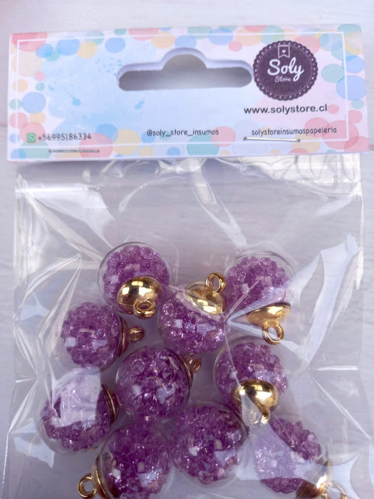 Dije esfera vidrio (10 un) diseño #16