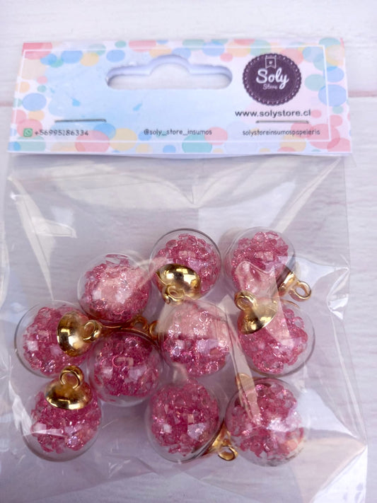 Dije esfera vidrio (10 un) diseño #17