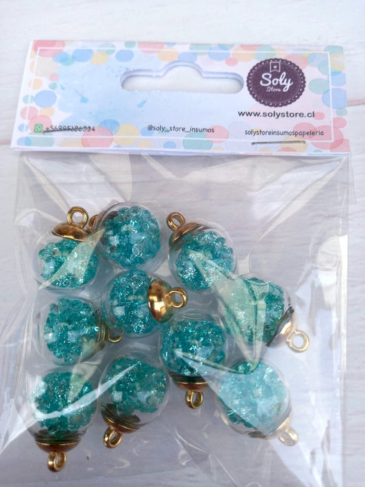 Dije esfera vidrio (10 un) diseño #18