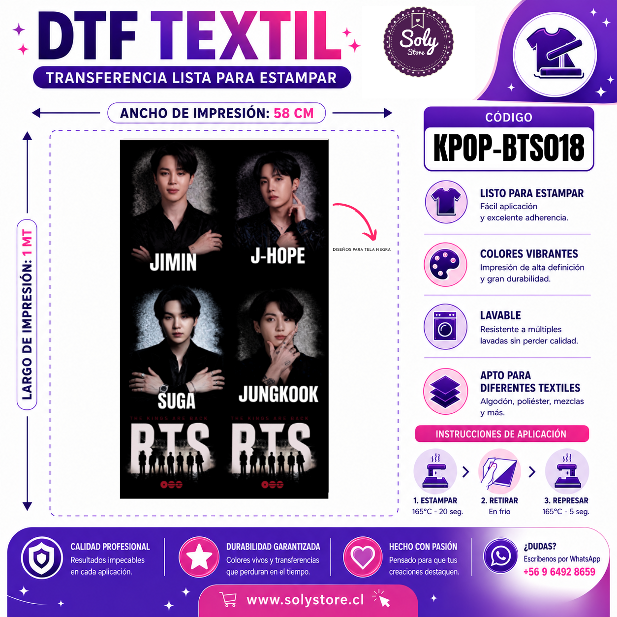DTF TEXTIL - KPOP - #KPOP-BTS018