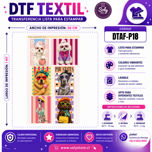 DTF Textil Animales Fashion 58x100 cm – DTAF-P18