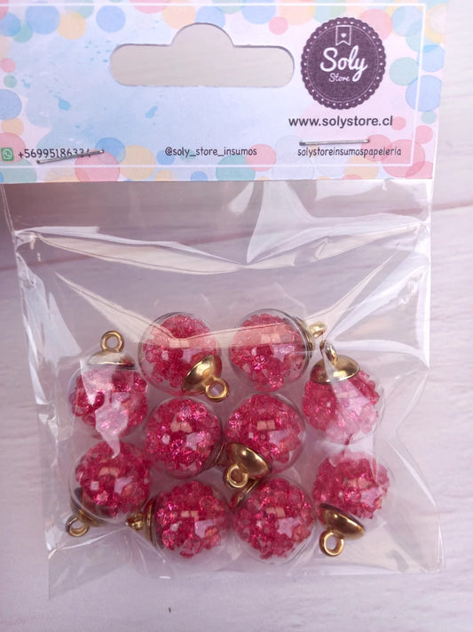 Dije esfera vidrio (10 un) diseño #19