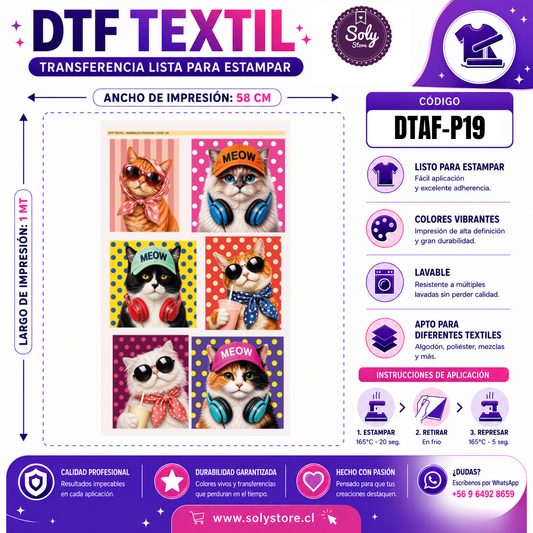 DTF Textil Animales Fashion 58x100 cm – DTAF-P19