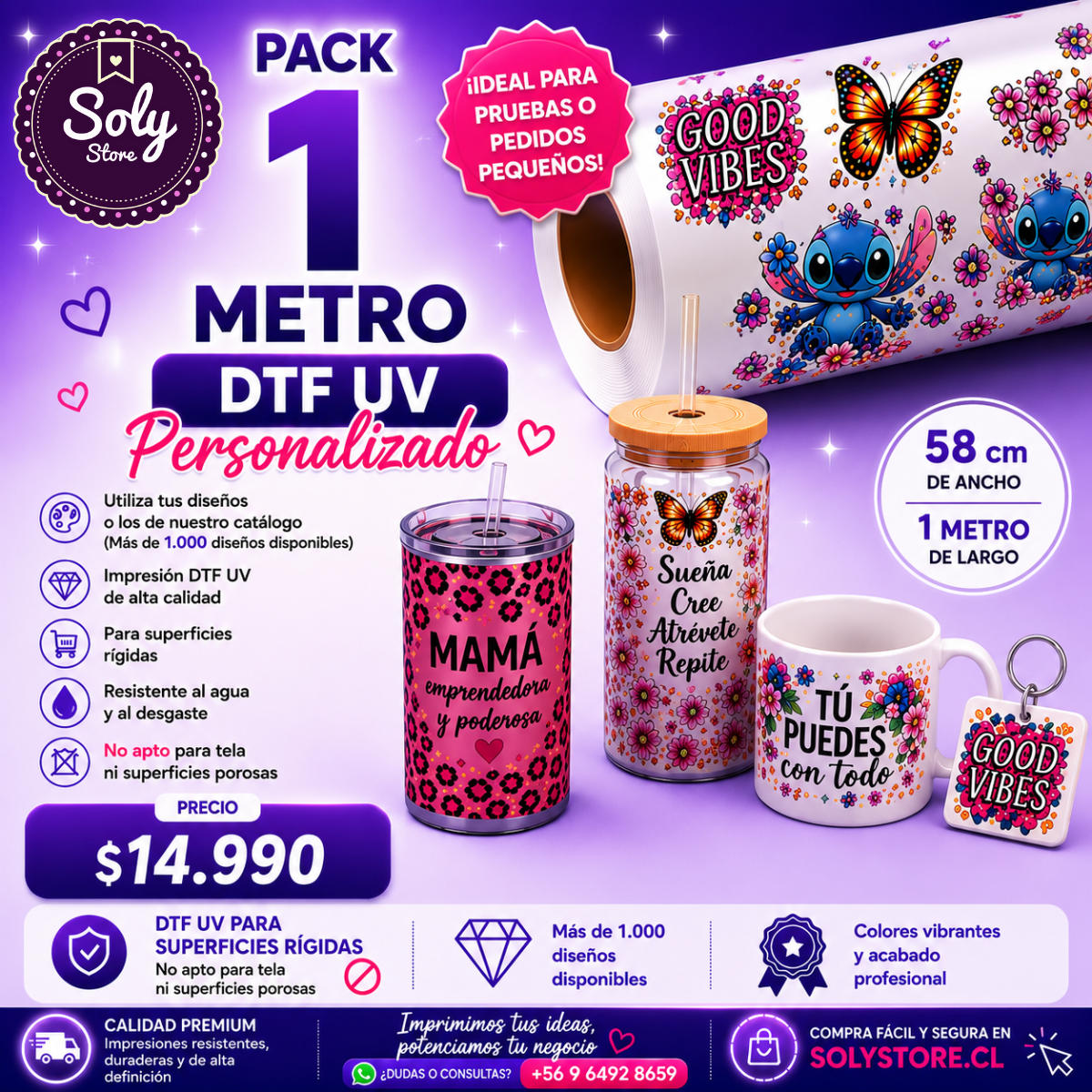 DTF UV PERSONALIZADO POR METRO