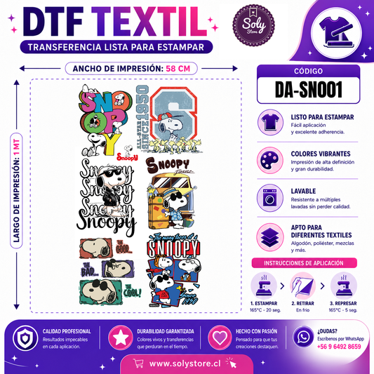 DTF TEXTIL - DIBUJOS ANIMADOS - #DA-SN001