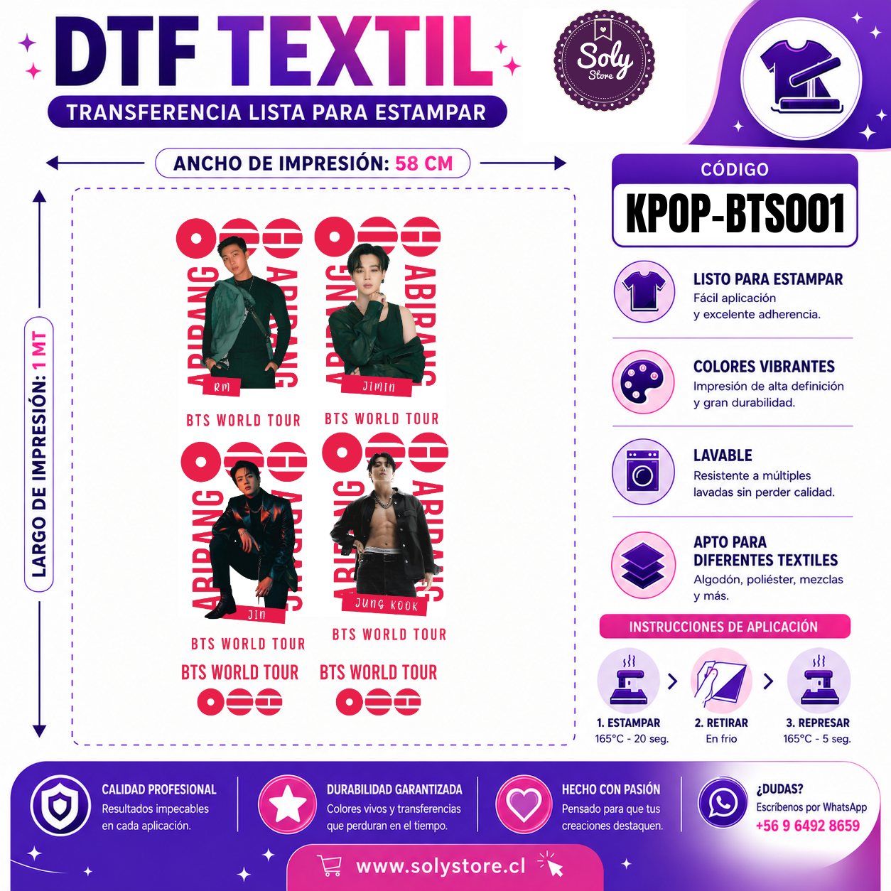 DTF TEXTIL - KPOP - #KPOP-BTS001