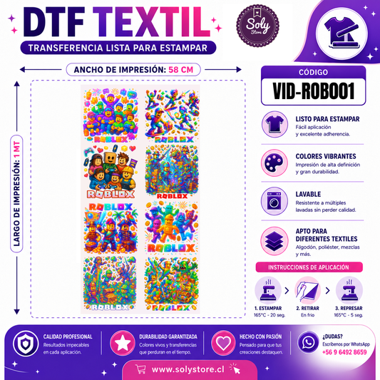 DTF TEXTIL - VIDEOJUEGOS - #VID-ROB001